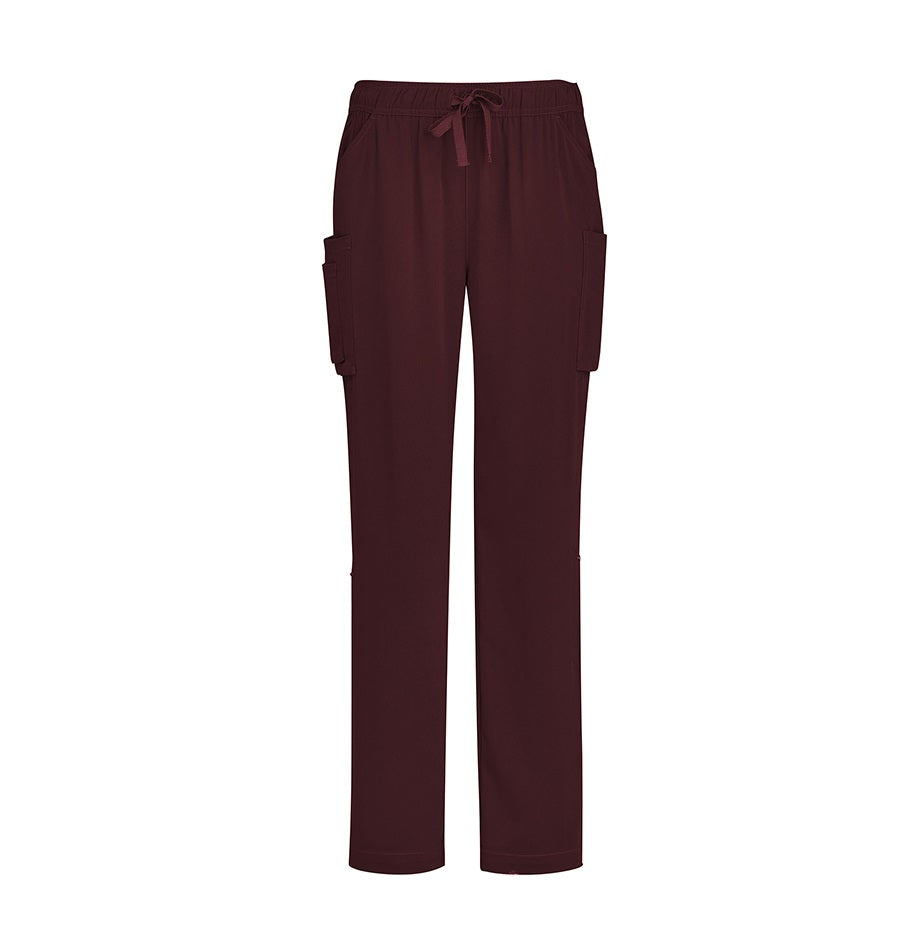 Inaura CSP944LL Ladies Straight Leg Scrub Pants - Burgundy - Front View