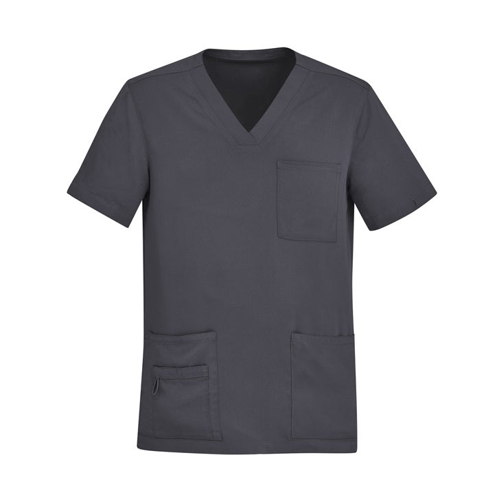 Inaura CST945MS Mens V-Neck Scrub Top - Charcoal - Front View