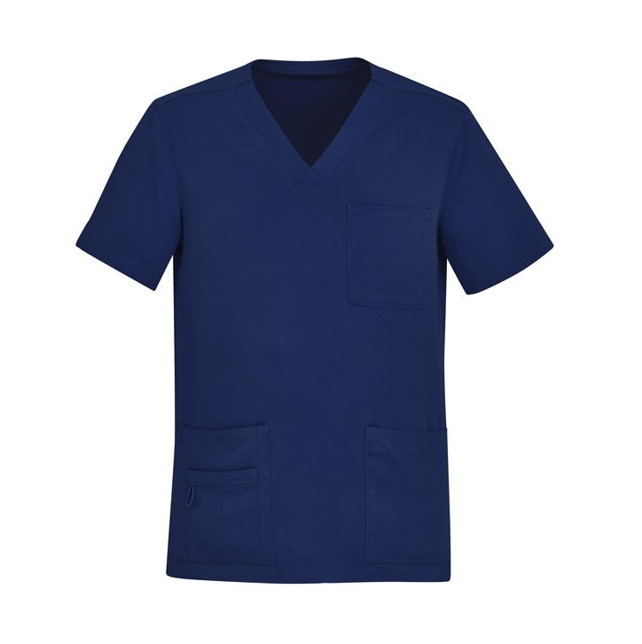 Inaura CST945MS Mens V-Neck Scrub Top - Navy - Front View