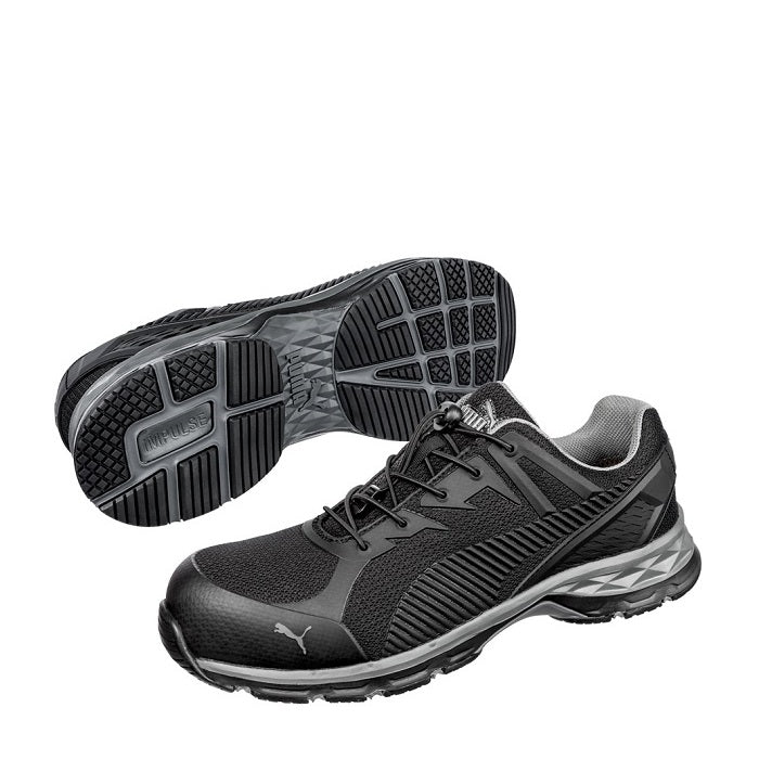 airport friendly slip resistant Puma 643837 Relay Black/Grey Composite Safety Jogger