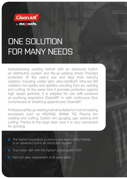 Maxisafe R303201 CleanAIR Omnira COMBI Welding Helmet & AerGO PAPR Kit