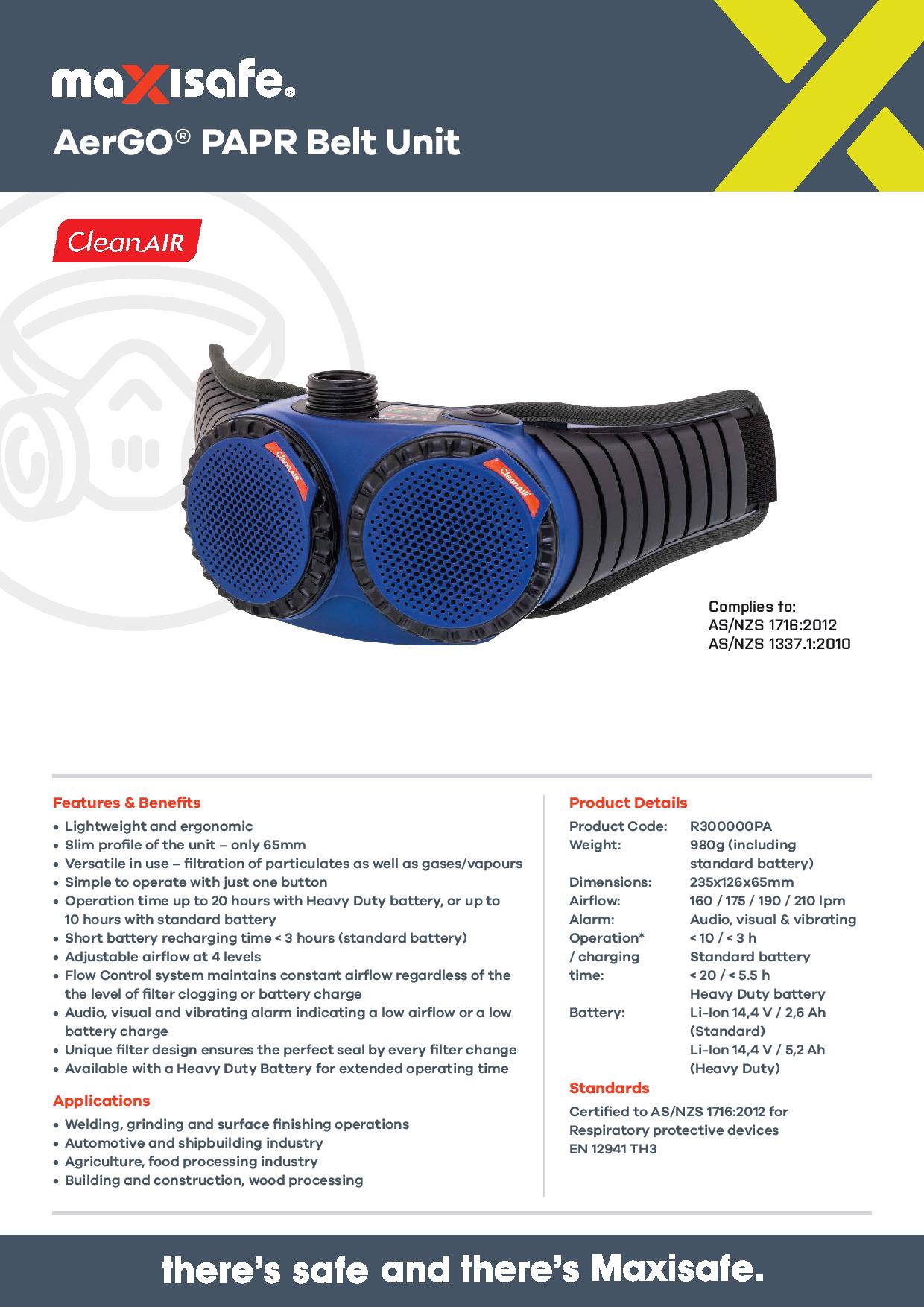 Maxisafe R303201 CleanAIR Omnira COMBI Welding Helmet & AerGO PAPR Kit