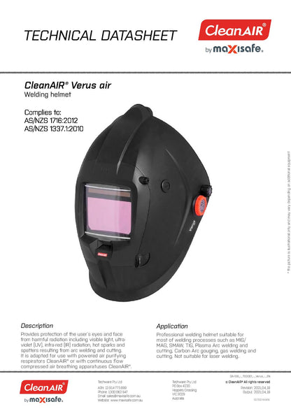 Maxisafe R813001 CleanAIR Verus Welding Helmet & Basic PAPR Kit