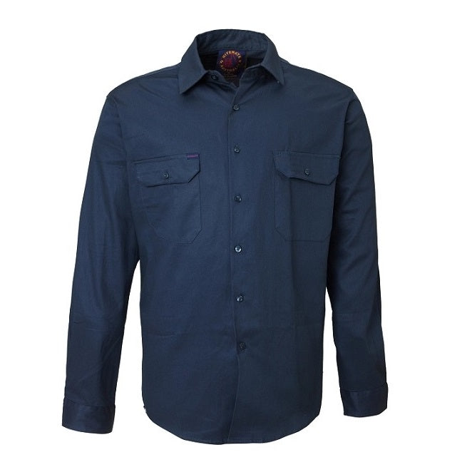 Ritemate RM1000 Mens Open Front L/S Shirt