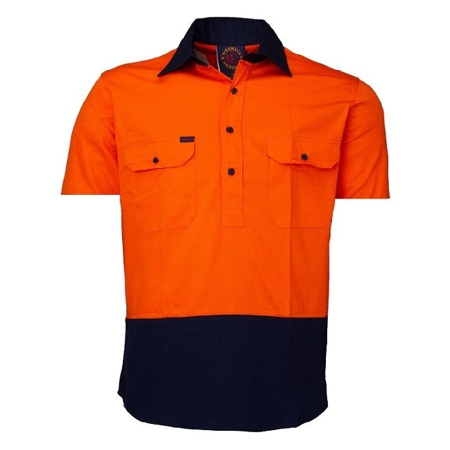 Ritemate RM105CFS Closed Front S/S Two Tone Shirt