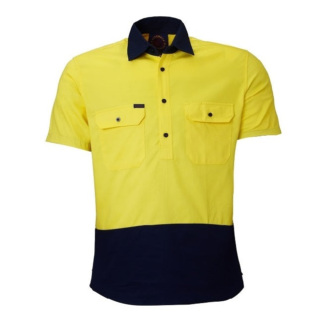 Ritemate RM105CFS Closed Front S/S Two Tone Shirt