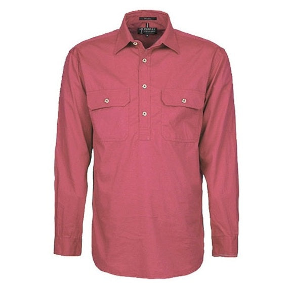 Pilbara RM200CF Mens Pilbara Closed Front Long Sleeve Shirt - Canyon - Front View