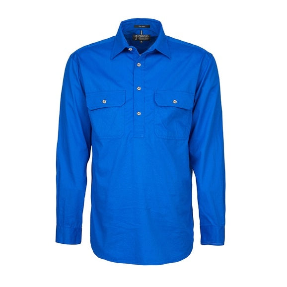 Pilbara RM800CF Men's Heavy Weight Closed Front L/S Shirt