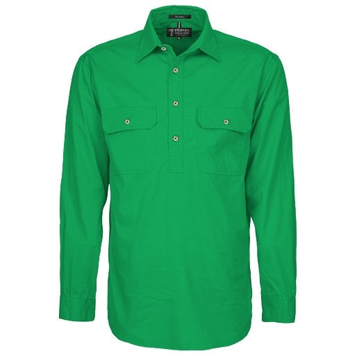 Pilbara RM200CF Original Mens Closed Front L/Sleeve Shirt Emerald