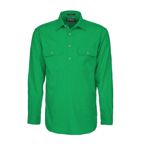 Pilbara RM300CF Women's Closed Front L/S Shirt Kelly Green