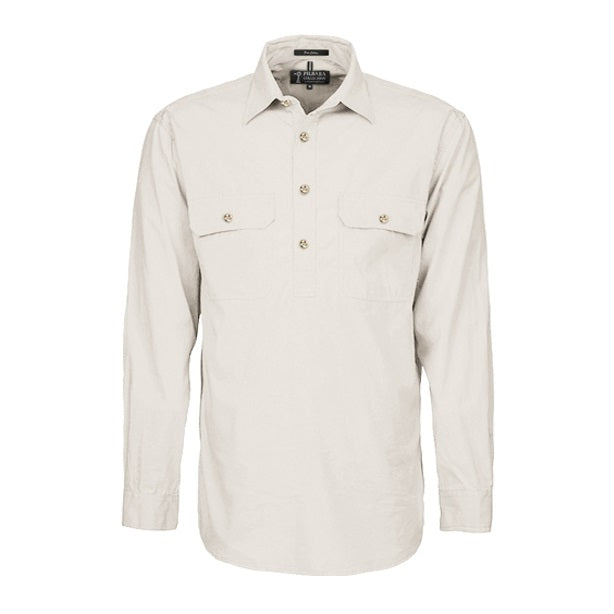 Pilbara RM800CF Men's Heavy Weight Closed Front L/S Shirt