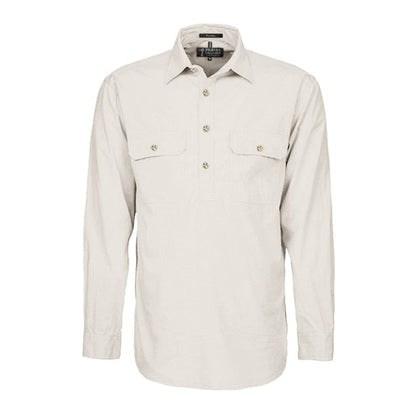 Pilbara RM800CF Men's Heavy Weight Closed Front L/S Shirt