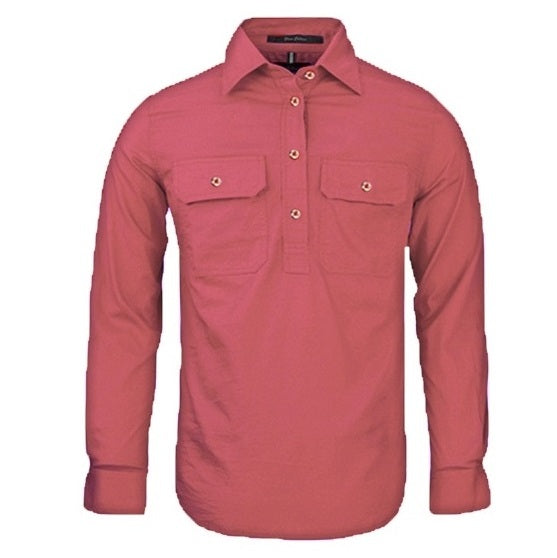 Pilbara RM300CF Womens Closed Front Long Sleeve Shirt - Canyon - Front View