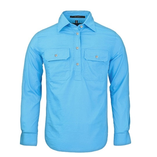 Pilbara RM300CF Women's Closed Front L/S Shirt Cornflower Blue