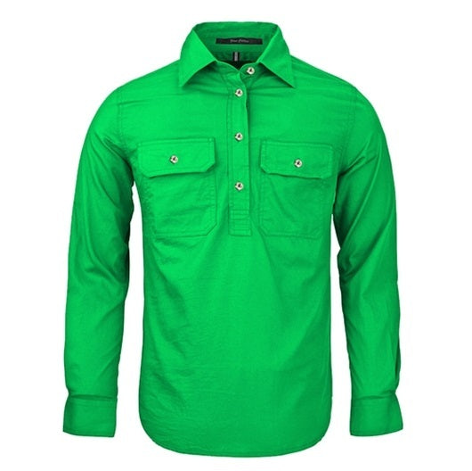 Pilbara RM300CF Womens Closed Front Long Sleeve Shirt - Emerald - Front View