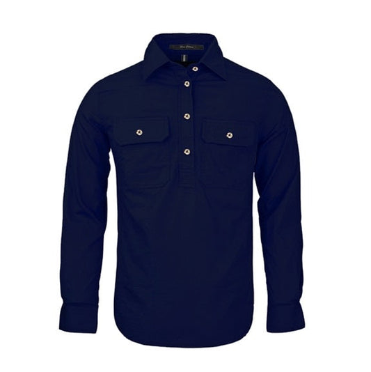 Pilbara RM300CF Women's Closed Front L/S Shirt French Navy