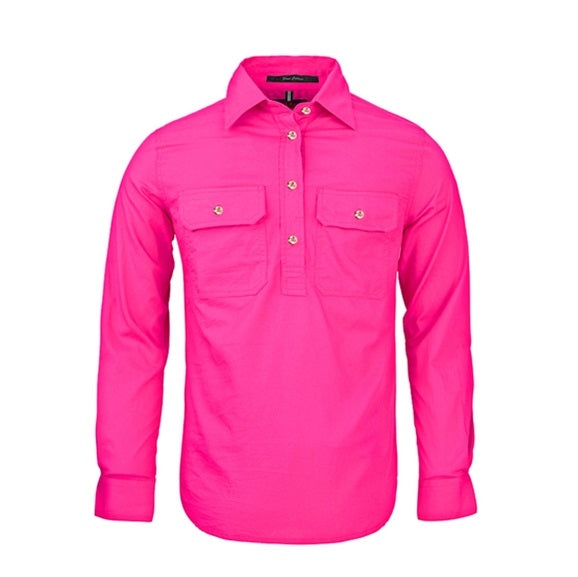 Pilbara RM300CF Women's Closed Front L/S Shirt Fuchsia