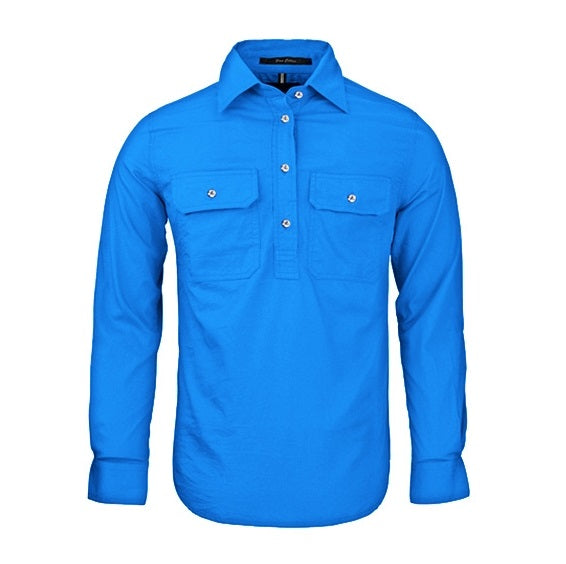Pilbara RM300CF Women's Closed Front L/S Shirt Light Blue