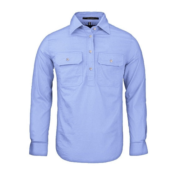 Pilbara RM300CF Women's Closed Front L/S Shirt Pale Blue