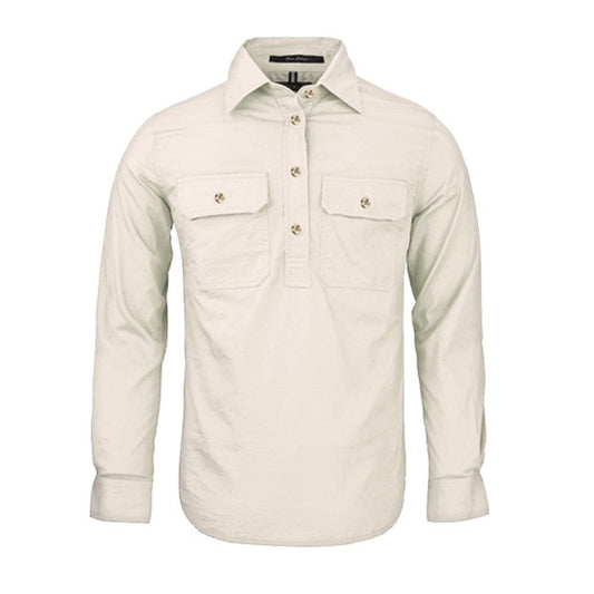 Pilbara RM300CF Women's Closed Front L/S Shirt Stone