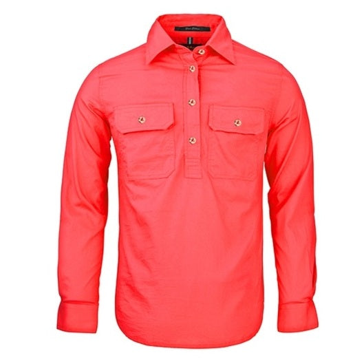 Pilbara RM300CF Womens Closed Front Long Sleeve Shirt - Watermelon - Front View
