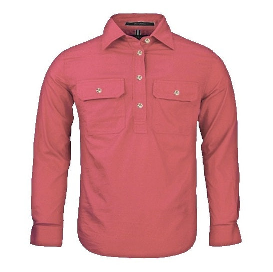 Pilbara RM400CF Kids Closed Front Long Sleeve Shirt - Canyon - Front View