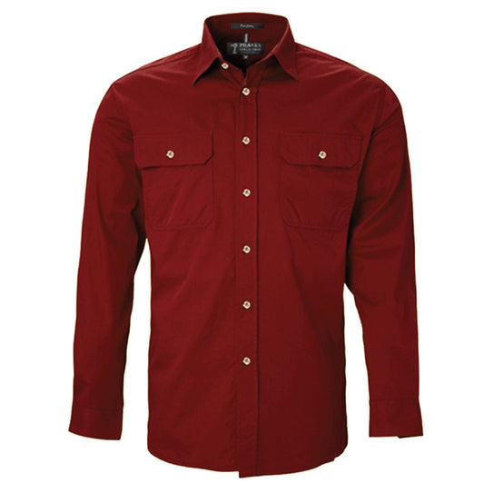 Pilbara RM500BT Mens Open Front L/S Lightweight Shirt Ochre