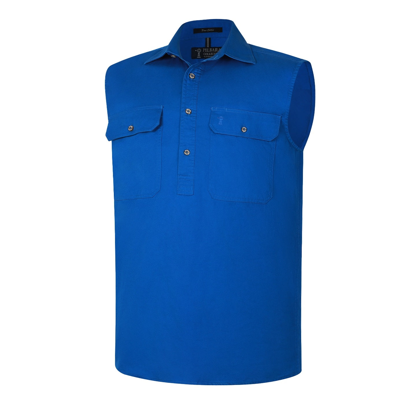 Pilbara RM700CF Mens Closed Front Sleeveless Shirt