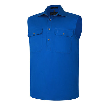 Pilbara RM700CF Mens Closed Front Sleeveless Shirt