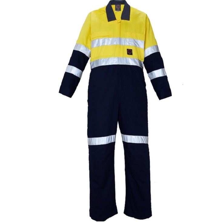 Ritemate RM908CR 2-Tone Coverall 3M Tape - Yellow/Navy - Front View