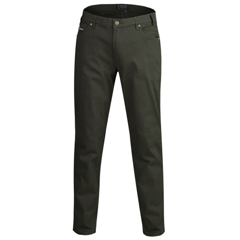 Pilbara RMPC014 Mens Cotton Stretch Jeans - Moss - Front View
