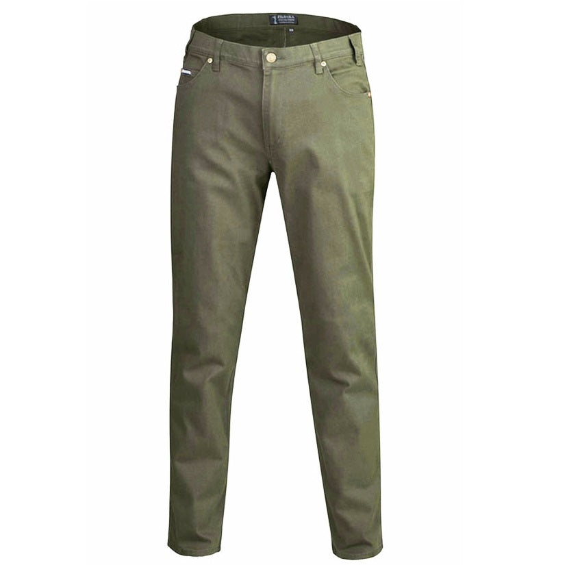 Pilbara RMPC014 Mens Cotton Stretch Jeans - Seagrass - Front View