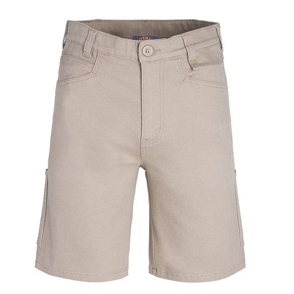Ritemate RMX001S Flexible Fit Mid Leg Utility Short - Tan - Front View