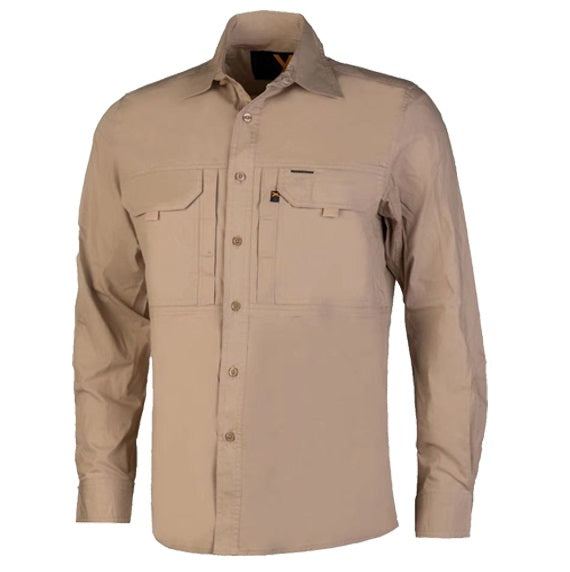 Ritemate RMX002 RMX Flexible Fit Utility Long Sleeve Shirt - Clay - Front View