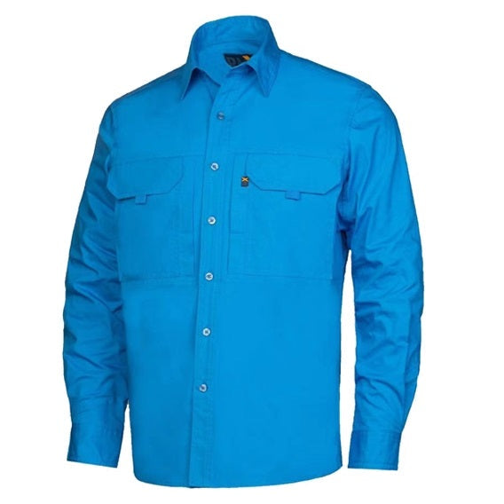 Ritemate RMX002 RMX Flexible Fit Utility Long Sleeve Shirt - Light Blue - Front View