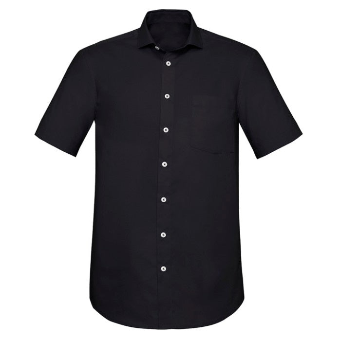 Biz Corporates RS968MS Mens Charlie Classic Fit Short Sleeve Shirt - Black - Alternative Front View