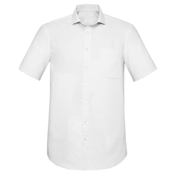 Biz Corporates RS968MS Mens Charlie Classic Fit Short Sleeve Shirt - White - Alternative Front View