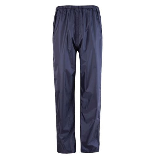 Mens and womens unisex navy blue waterproof breathable lightweight Rainbird 8003-7 STOWaway Rain Pants