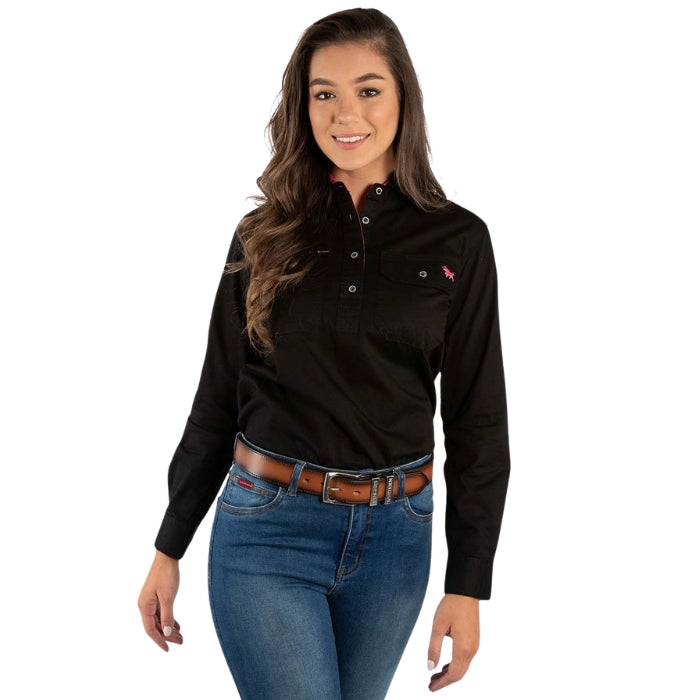 Ringers Western 171210002 Pentecost River Womens Half Button Work Shirt