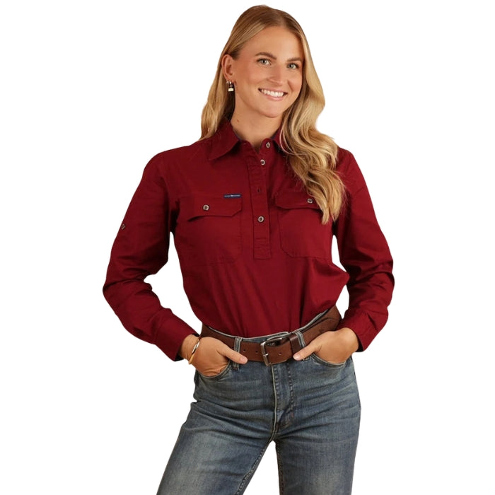 Ringers Western 171210002 Pentecost River Womens Half Button Work Shirt