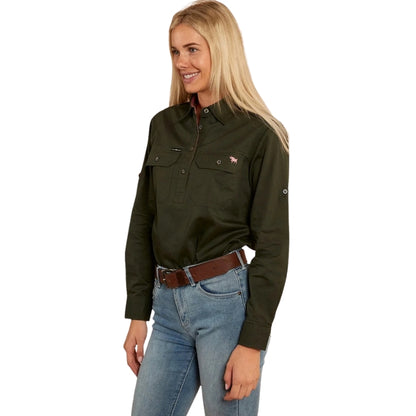 Ringers Western 171210002 Pentecost River Womens Half Button Work Shirt