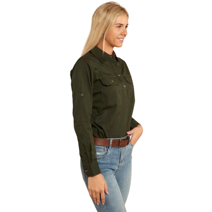 Ringers Western 171210002 Pentecost River Womens Half Button Work Shirt