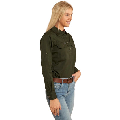 Ringers Western 171210002 Pentecost River Womens Half Button Work Shirt