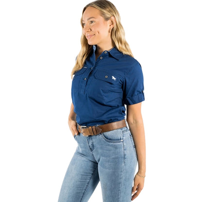 Ringers Western 220210420 Jules Womens Half Button Short Sleeve Work Shirt