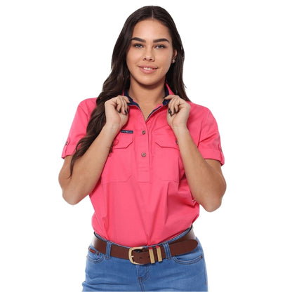 Ringers Western 220210420 Jules Womens Half Button Short Sleeve Work Shirt