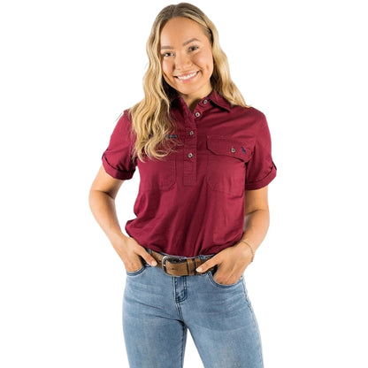 Ringers Western 220210420 Jules Womens Half Button Short Sleeve Work Shirt