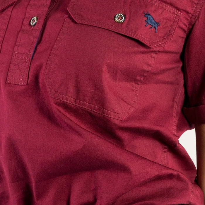Ringers Western 220210420 Jules Womens Half Button Short Sleeve Work Shirt