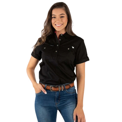 Ringers Western 220210420 Jules Womens Half Button Short Sleeve Work Shirt