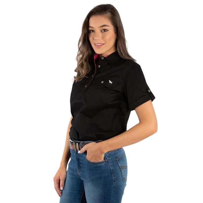 Ringers Western 220210420 Jules Womens Half Button Short Sleeve Work Shirt