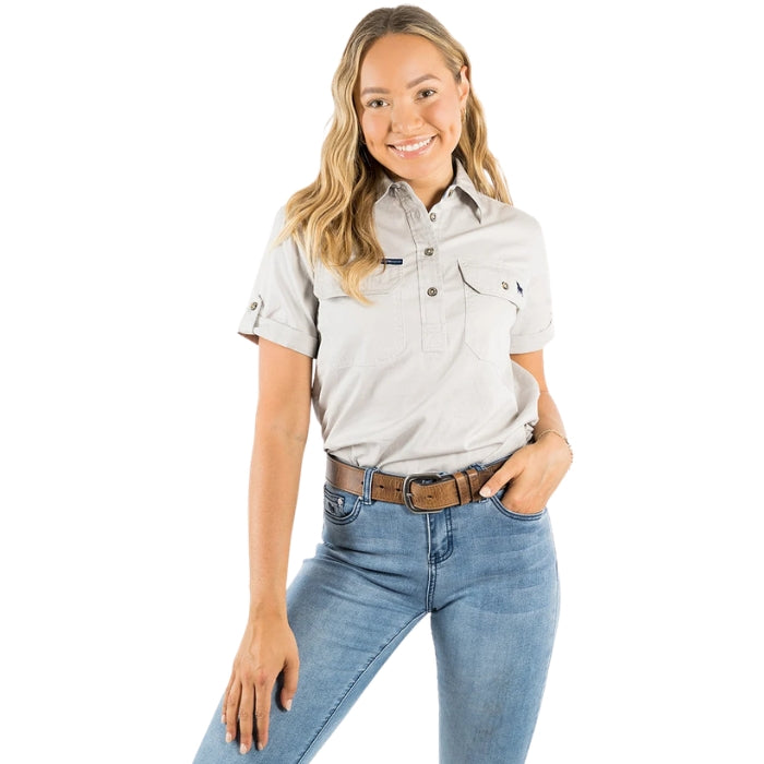Ringers Western 220210420 Jules Womens Half Button Short Sleeve Work Shirt